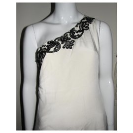 Marchesa-One shouldered embellished dress-White