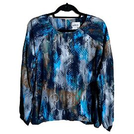 Karen B Y Simonsen Bluse Schlangenhautmuster Viskose Mehrfarben