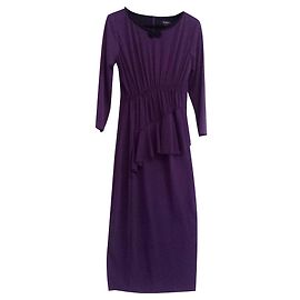 Autre Marque Vestido assimétrico drapeado preto e roxo Preto Roxo
