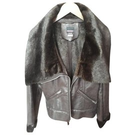 Miss Sixty Jacket Dark Brown Polyester Dark brown
