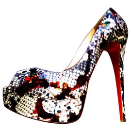 Escarpins Christian Louboutin Python Print Cuir 40 Imprimé python
