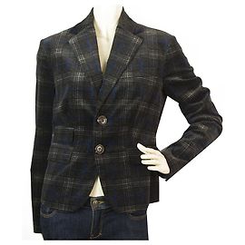 Dsquared2 Dsquared 2 D2 Blue & Gray Velour Feel Cotton Checked Button Front Jacket size 44 Multiple colors