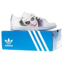 Adidas Stan Smith All White sneakers "Joker" customized by PatBo, new condition, taille 42 White