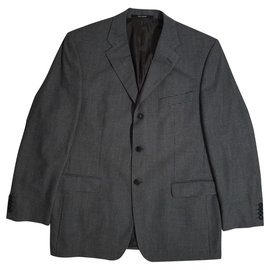 Blazer Yves Saint Laurent Cinza de Lã e Algodão Cinza