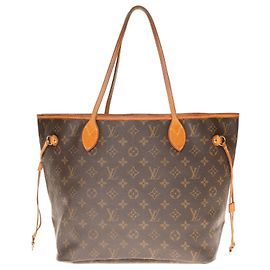 Louis Vuitton Neverfull MM handbag in monogram coated canvas Brown