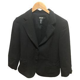 DKNY Kurzblazer Schwarz mit grauem Muster Schwarz Grau