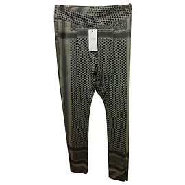 Cecilie Copenhagen Pantaloni con sciarpa Jaquard Nero Grigio