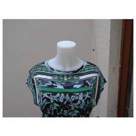 Versace-Vestidos-Preto,Multicor,Verde