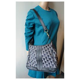 Lanvin-Handbags-Beige,Navy blue