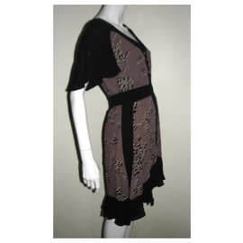 Temperley London-Silk sample dress-Black,Taupe
