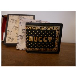 Gucci-Gucci leather wallet (Guccy)-Black