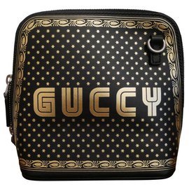 Gucci-Guccy minibag leather handbag-Black