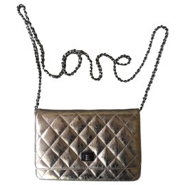Chanel Leather Backpack Bronze Bronze