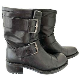 Free Lance Geronimo Biker Boots Black Leather Black