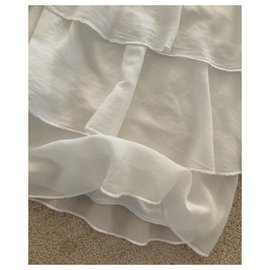 Autre Marque-hübsches weißes Kleid mit Rüschen und Trägern T. 34-36-38-Weiß