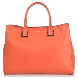 Sac cabas Emanuel Ungaro Logo Corail en cuir Corail