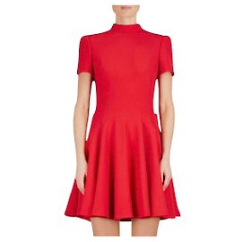 Alexander McQueen - rotes Kreppkleid Rot