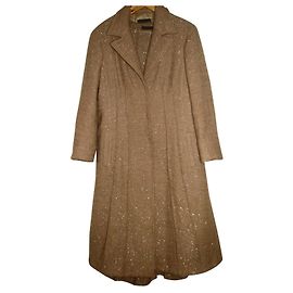 Cappotto Alberta Ferretti in lana beige e oro Beige D'oro Caramello