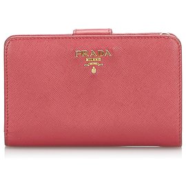 Prada-Prada Pink Saffiano Small Wallet-Pink