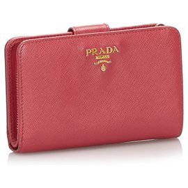 Prada-Prada Pink Saffiano Small Wallet-Pink