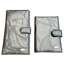 Carven mucho 2 carteras de cuero vintage Negro