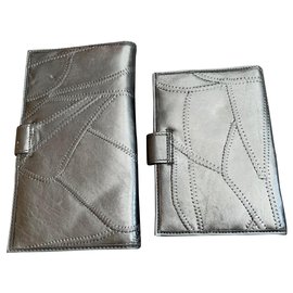 Carven-lot of 2 vintage leather wallets-Black