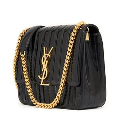 Saint Laurent-VICKY GRAN PATENTE NEGRA-Negro