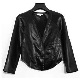 Helmut Lang Black shiny short jacket Black