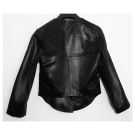 Helmut Lang-Black shiny short jacket-Black