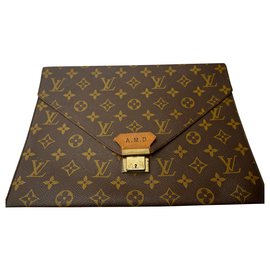 Louis Vuitton-Bolsa Louis Vuitton Monogram LV-Castanho escuro
