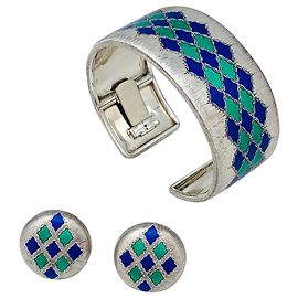 Silver Buccellati bracelet, gold and enamel. Other