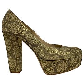 Stella Mc Cartney Pompe piattaforma broccato D'oro