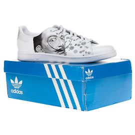 Adidas Stan Smith All White sneakers "Dali" customized by PatBo, new condition, taille 43 1/3 White