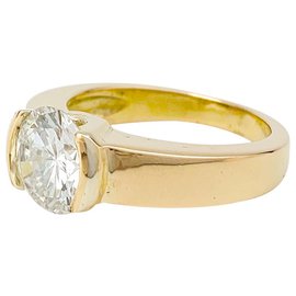 inconnue-Ring aus Gelbgold, Diamanten 2,09 cts G / VVS1.-Andere