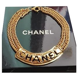 Collier ras de cou en or Chanel Doré