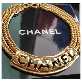 Chanel-Gargantilla gruesa de oro Chanel-Dorado