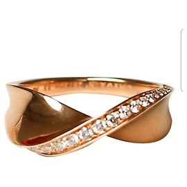 OMEGA ring size 53 Aqua Swing Rose Gold & Diamonds Golden