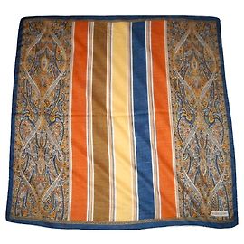 Sciarpa VALENTINO vintage in seta / kashmir Blu Multicolore Arancione