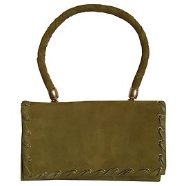 Mini bolsa Walter Steiger verde em camurça e pele Verde