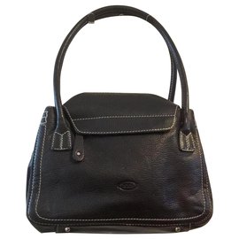 Tod's-grained leather handbag-Black