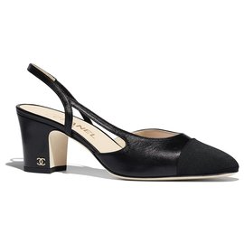 Chanel-CHANEL SLINGBACKS SLING BACK NEW BLACK-Schwarz