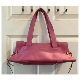 Tod's-Vintage pink leather bag-Pink