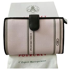 Autre Marque Pourchet Neuf wallet in coated canvas and Cowhide White
