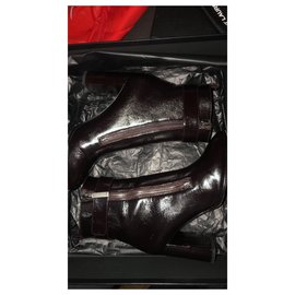 Yves Saint Laurent-Loulou 95 d zip boot-Dark red
