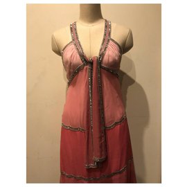 Temperley London-Verziertes Seidenkleid-Pink