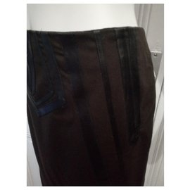 Barbara Bui-Bi-material skirt-Dark brown