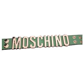 Moschino Pulseira de couro Verde