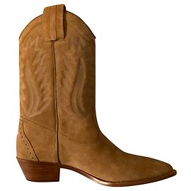 Polo Ralph Lauren Bottes Texan en cuir suédé Beige