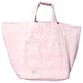 Chanel-Bolsa Chanel em algodão rosa-Rosa