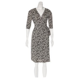 Diane Von Furstenberg-Robe portefeuille DvF Jevina-Noir,Blanc